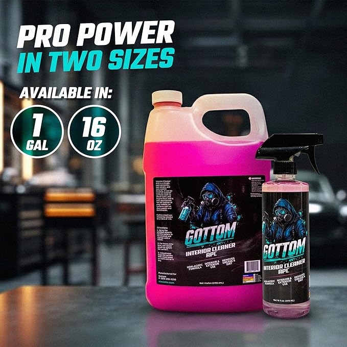 Gottom Interior Cleaner APC - 128 oz Multi-Surface Car Cleaner for Leather Vinyl Plastic Carpet &amp Upholstery - Dashboard &amp Seat Cleaner All-Purpose Interior Detailer for Car Interiors