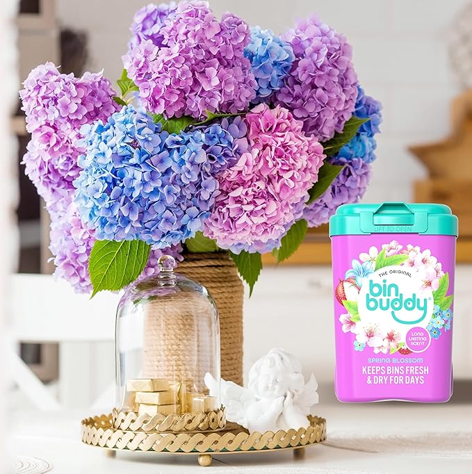 Bin Buddy Spring Blossom Pack of 2 - Leaves Your Bin Fresh and Smelling Great – Suitable for Indoor Kitchen Bathroom Compost Food Waste and Outdoor Wheelie Bins