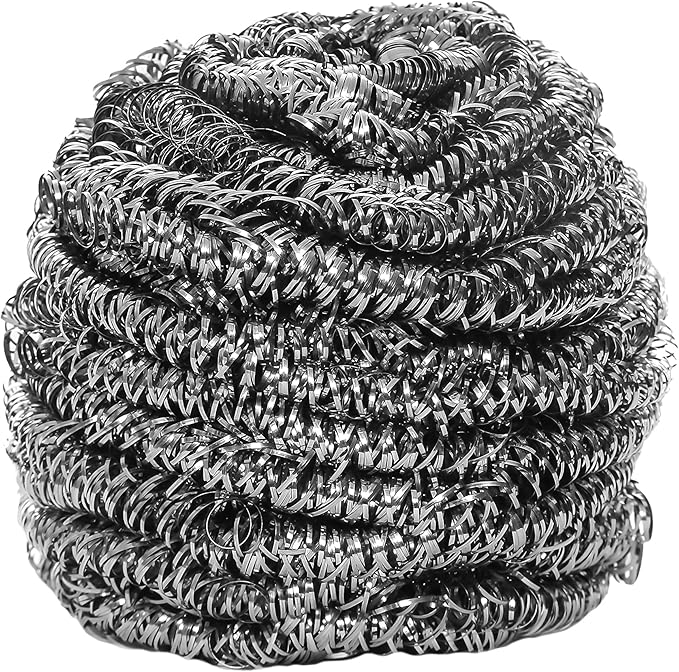 24 Count | KingSeal Stainless Steel Scrubbers Scrub Pads Heavy Duty 50 gram Weight Individually Wrapped - 2 Packs of 12 Scrubbers