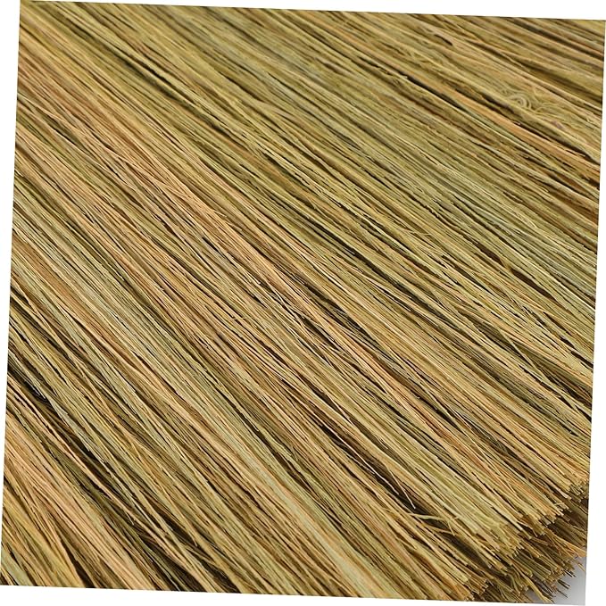 Zerodeko 2pcs Handmade Miscanthus Woven Broom Dustpan Asian Broom for Indoor Sweeping Soft Bristle Straw for Home Cleaning