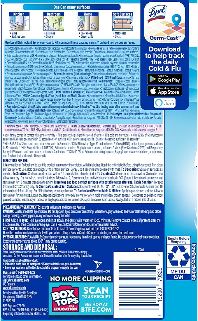 Lysol Disinfectant Spray Crisp Linen 57 Oz Pack of 3
