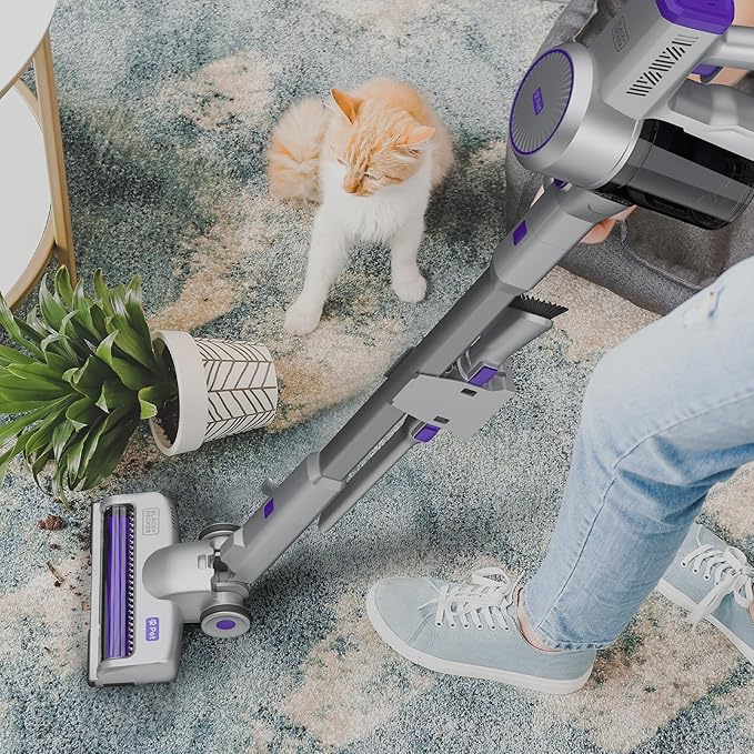 Black+Decker Powerseries+ Corded 4 in 1 Stick Vacuum Upright to Hand-Vac Multi Surface LED Floor Head HEPA Filtration Powerful 14k Pafor Hard Floor Low Carpet Pet Hair Home &amp Office use Gr
