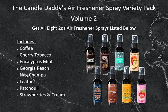 The Candle Daddy's Air Freshener Spray Variety Pack - Volume 2-8 Total 2oz Air Freshener Sprays