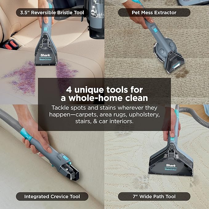 Shark StainStriker Portable Carpet Upholstery &amp Area Rug Cleaner Stain &amp Odor Remover Perfect for Car Interiors Nordic Blue PX202BRN