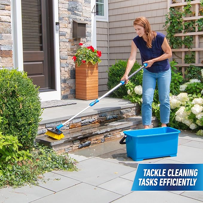 Unger Professional Lock-On EZ Extend Pro Telescopic Pole Extension 2.6’ to 5.3’ Telescoping Pole for Floor &amp High-Access Cleaning Use With Squeegees Broom Heads Brush Heads &amp More Indoor