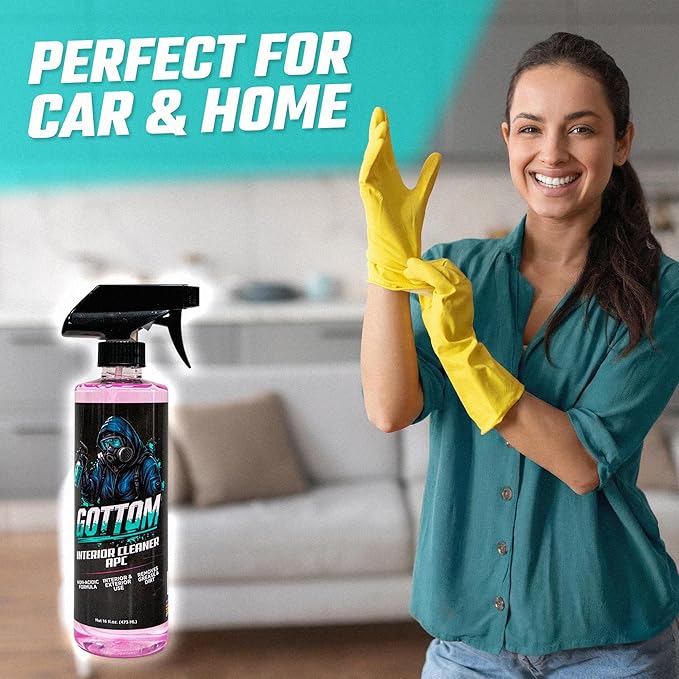 Gottom Interior Cleaner APC - 128 oz Multi-Surface Car Cleaner for Leather Vinyl Plastic Carpet &amp Upholstery - Dashboard &amp Seat Cleaner All-Purpose Interior Detailer for Car Interiors