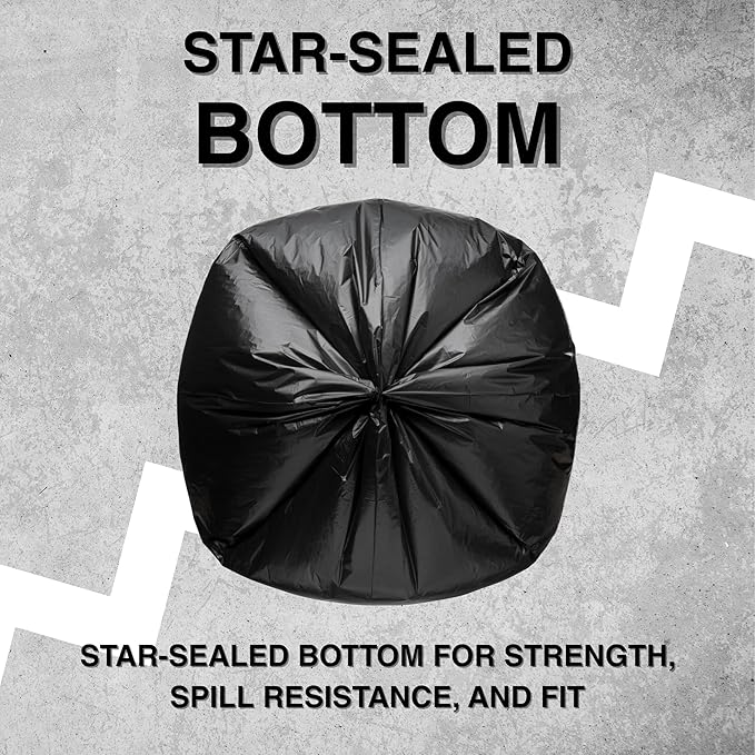 45 Gallon Garbage Trash Bag 40X48 Black 150 Count Can Liner Bulk 40 Gallon 41 Gallon 42 Gallon 44 Gallon Made in USA