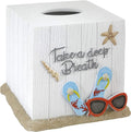 Avanti Linens - Tissue Box Cover Beach Inspired Bathroom Decor (Beach Mode Collection)