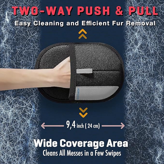 Pet Hair Removal Glove for Cats &amp Dogs Upgraded Electrostatic Reusable Pet Hair Remover Tool Magic Fur Removal Mitt for Laundry Couch Carpet Car Seat Pet Grooming Gloves (2)