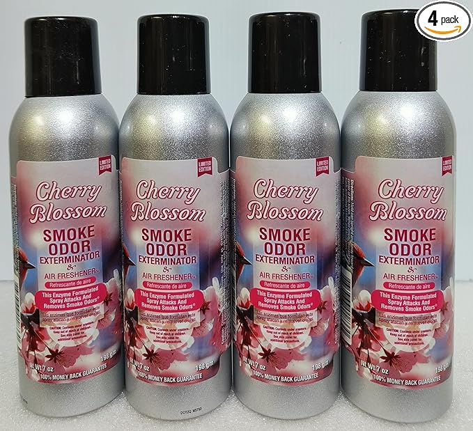 Smoke Odor Exterminator 198 gm/ 7 oz Large Spray Cherry Blossom 7oz Can 4 Pack. Assorted