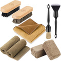 Fantasticlean 9PC Car Detailing KitBoars Hair BrushHorse Hair BristleSuede-Coral ClothCar Dust BrushMicrofiber Towel &amp ApplicatorScratch-Free &amp Ultra-Soft for Leather Seats &amp Interi