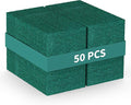 50-Pack Heavy Duty Green Scouring Pads 4x6 Inch | Reusable Non-Scratch Scrub Pads for Kitchen Dishes Pots Pans Grills &amp Household Cleaning | Multipurpose Scrubbers for Tough Stains
