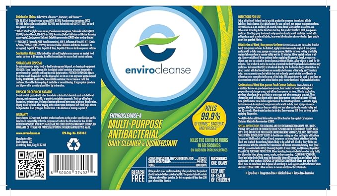 Liquid Disinfectant Box of 12x32oz Bottle Hypochlorous Acid Formula Contains No Bleach or Harsh Chemicals Home Office Doctors Office Kids &amp Pet Safe Use On All Hard Surfaces