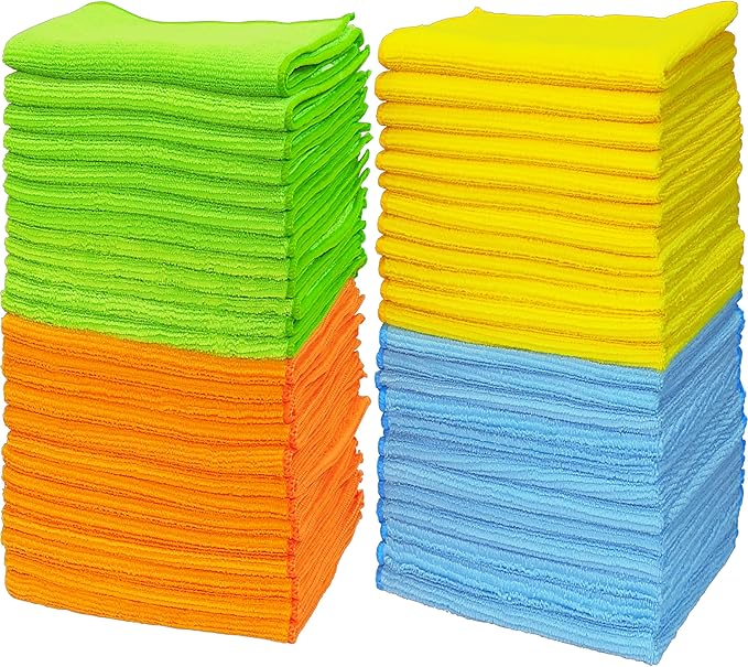 Simple Houseware Microfiber Cleaning Cloth 50 Pack 12 x 12 4 Colors