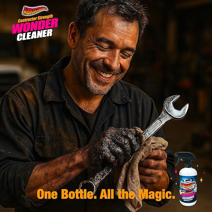 Abracadabra® Contractor Strength Wonder Cleaner - As Seen on TV - 16 fl oz - Gunk &amp Build up Remover - Removes Tar Adhesives Gum Stickers Sap Oils &amp More on Most Surfaces - Better Stronge