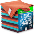 MW Pro Microfiber Cleaning Cloth | Coral Teal Plum | 12 Pack | 16” x 16” | All Purpose Microfiber Towels - Clean Dust Polish Scrub Absorbent