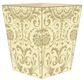 Creme and Gold Damask Wastepaper Basket
