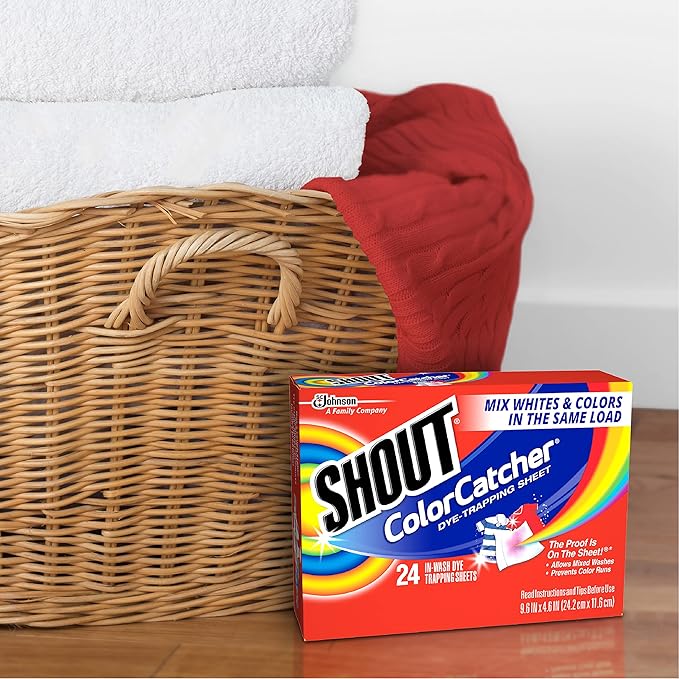 Shout Color Catcher Sheets for Laundry Allow Mixed Washes Prevent Color Runs and Maintain Original Clothing 24 Count (Pack of 12)