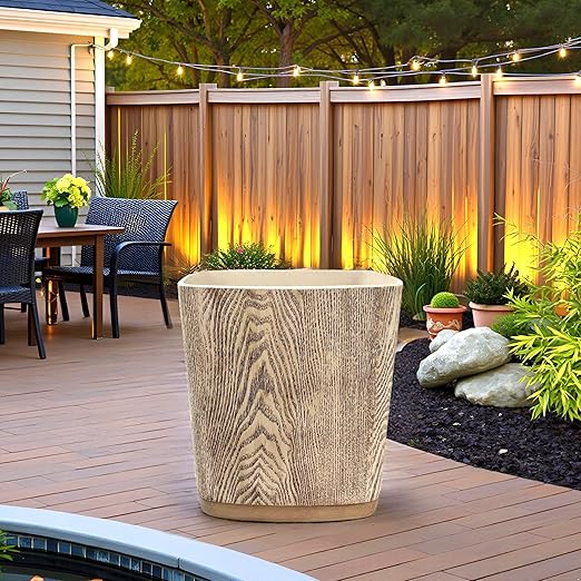 Hymmah Bathroom Trash Can 1.8 Gallon(7 Liter) Small Kitchen Garbage CanDecor Wastebasket for Bedroom OfficeResin Hand-Carved