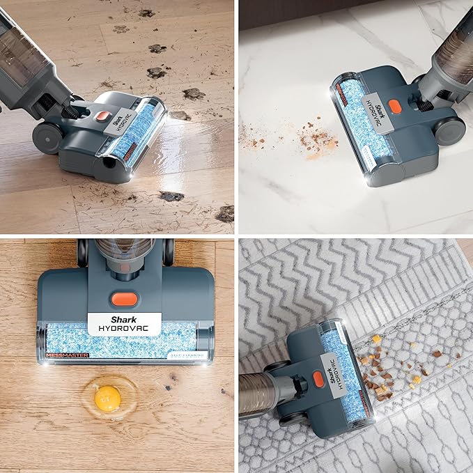 Shark HydroVac MessMaster Wet Dry Corded Vacuum Cleaner 3-in-1 Multi-Surface Vacuum Mop &amp Self-Cleaning System Lightweight Powerful Suction for Hard Floors &amp Area Rugs Navy WD161