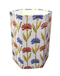 Christmas Decorative Hand Block Printed Waste Basket/Trash Can/Garbage Can/Card Board Trash Can Housewarming Gift (SkyBlue&ampRed)