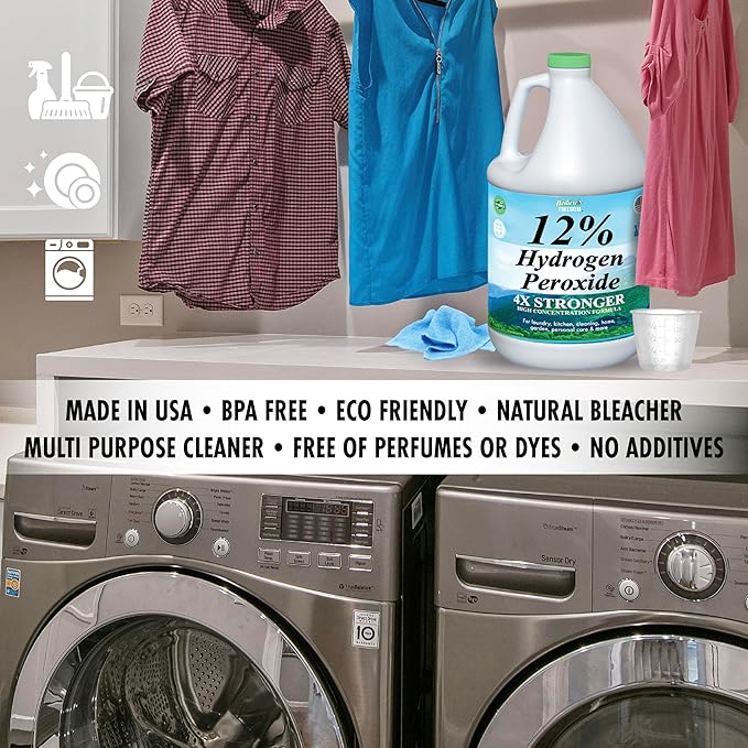 Nature's Freedom 12% Hydrogen Peroxide with Hose End Sprayer Food Grade H2O2 and Purified Water Only 1 Gallon Solution