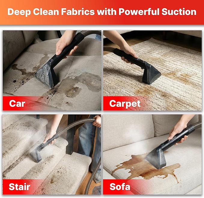 Shop-Vac Portable Carpet Cleaner Machine with 212℉ Steam &amp Heating System 4 Cleaning Modes Upholstery Cleaner with Versatile Tools for Car Rug Couch Bathroom Kitchen Messes 5430270