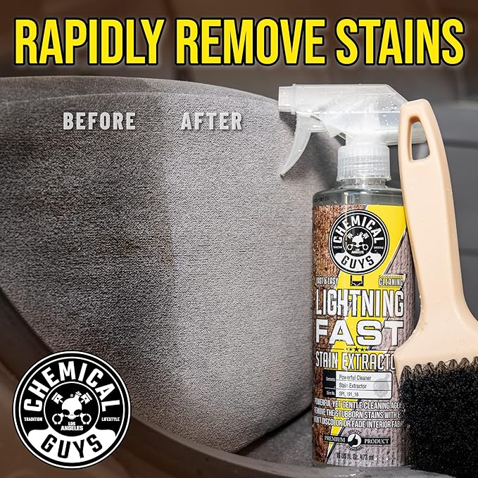 Chemical Guys Lightning Fast Carpet and Upholstery Stain Extractor (Fabric Upholstery &amp Carpet) Safe for Cars Home Office Furniture &amp More 32 fl oz Fresh Scent