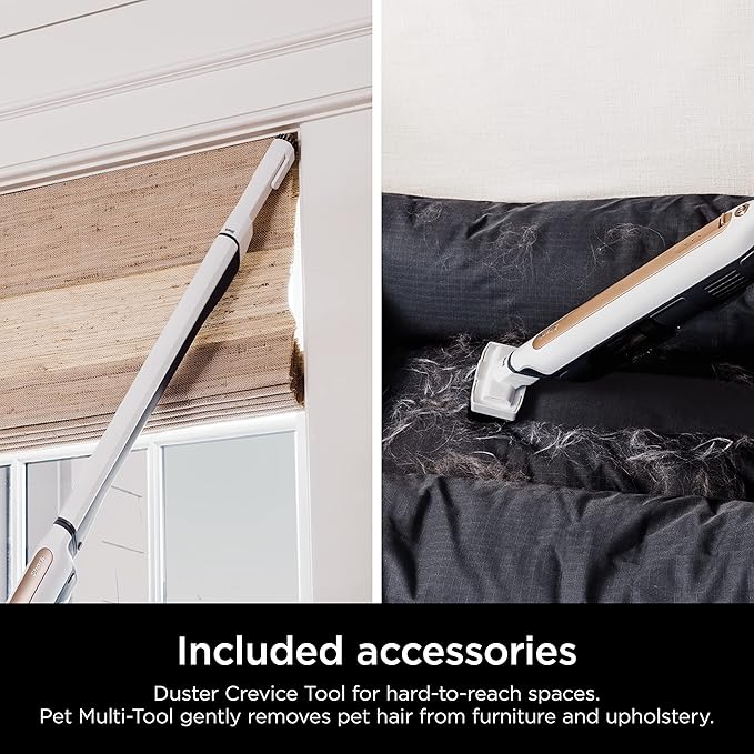 Shark WS642AE WANDVAC System Ultra-Lightweight Powerful Cordless Stick Vacuum with HEPA Self-Empty Charging Base Anti-Allergen Complete Seal PowerFins Self-Cleaning Brushroll &amp Pet Tool White