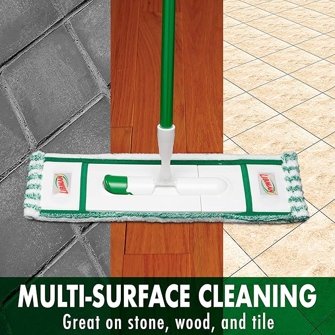 Libman Wet &amp Dry Microfiber Mop Kit Plus Refills | Dust Mop for Hardwood Floors | Wall Mop | Mops for Floor Cleaning | 3 Total Microfiber Mop Pads Included | 1 Handle &amp Base