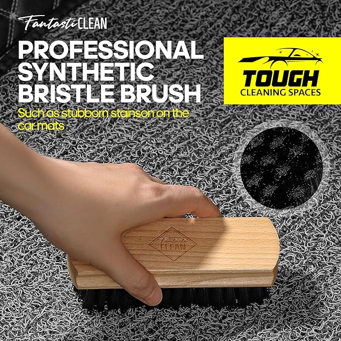 Fantasticlean 9PC Car Detailing KitBoars Hair BrushHorse Hair BristleSuede-Coral ClothCar Dust BrushMicrofiber Towel &amp ApplicatorScratch-Free &amp Ultra-Soft for Leather Seats &amp Interi