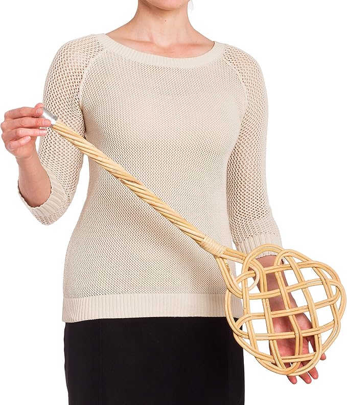 Redecker Rattan Reed Rug Beater – 29-1/2 inches Wooden Carpet &amp Rug Beater Paddle for Deep Dust Removal Eco-Friendly Handheld Rug Cleaner