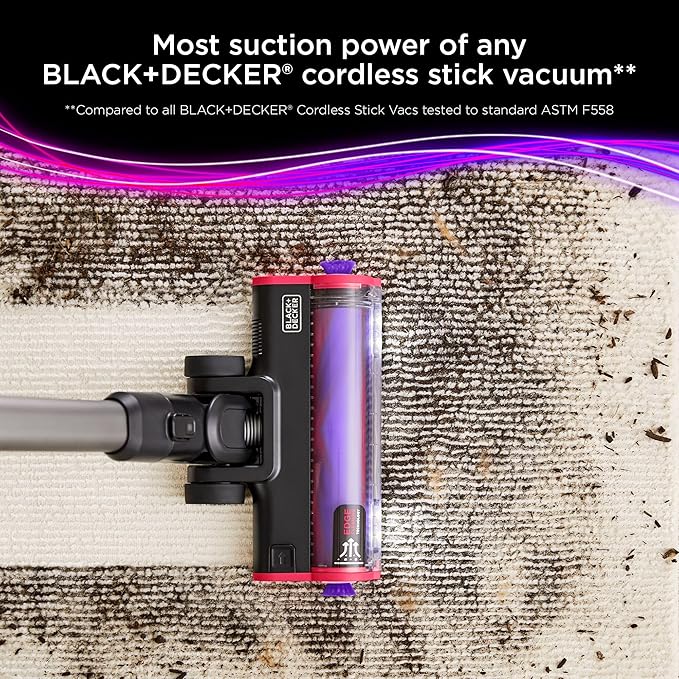 BLACK+DECKER Cordless Vacuum Stick Vacuum Cordless for Hardwood Floor and Carpet LED Floor Lights Bagless Lightweight Portable Removable Floorhead SUMMITSERIES (BHFEA640WG)