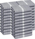 Zeppoli Classic Kitchen Towels - 30 Pack 100% Natural Cotton Towel Set Reusable Wash Cloths Absorbent Dish Towels Machine Washable Hand Towels Kitchen Essentials - 14” by 25” - Gray Base