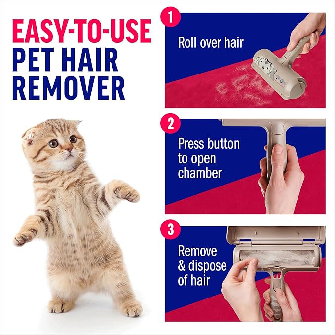 ChomChom Roller Pet Hair Remover – Original Size Reusable Lint Roller for Cat &amp Dog Hair on Furniture Couch Carpet Car Rugs &amp Bedding – Portable Eco-Friendly (Dog)