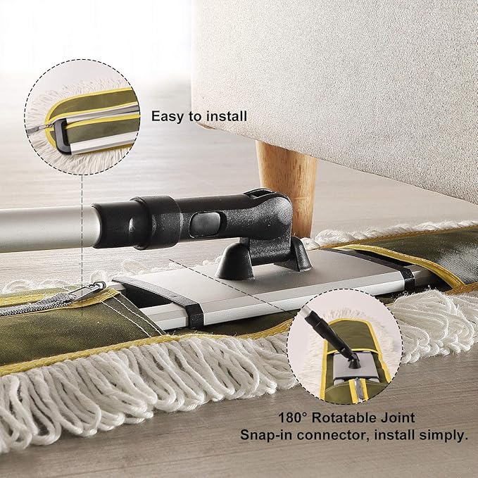 Dust Mop 36 inch Commercial for Hardwood Floor Cleaning Heavy Duty Industrial Dry Mop for Hotel Office Garage Household Dust Sweeping