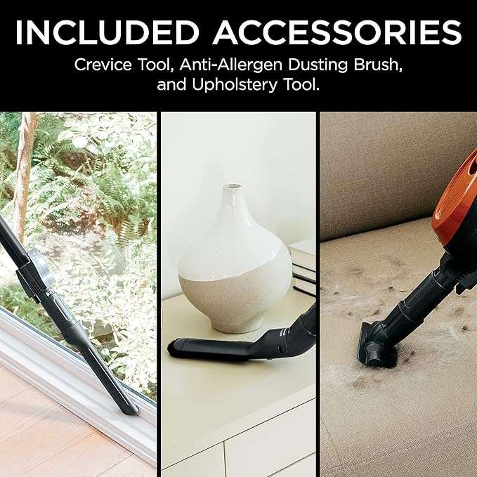 Shark Rocket Ultra-Light Corded Bagless Vacuum for Carpet and Hard Floor Cleaning with Swivel Steering (HV301) Gray/Orange