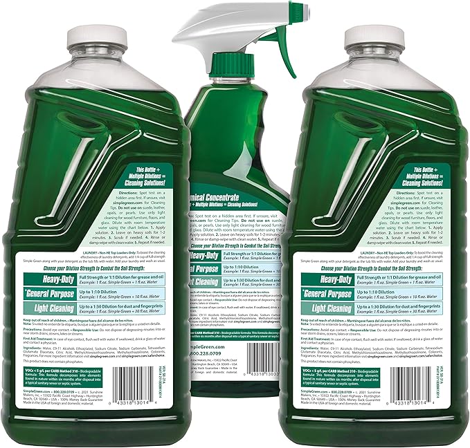 Simple Green All-Purpose Cleaner Spray and Refill Green 3 Piece Set Original 1 Count (Pack of 2)