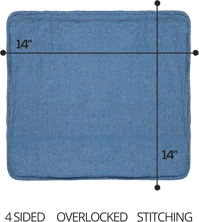 Cotton Shop Towels Blue – (Pack of 150) Size 14x14 Inches Cleaning Rags – Absorbent Shop Rags and Multipurpose Cleaning Towels for Automobiles Industries Garage and Homes