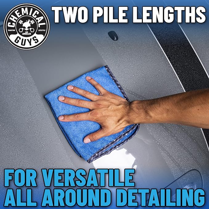Chemical Guys Professional Grade Premium Microfiber Towels for Cars Blue 16 x 16 Ultra-Soft and Scratch-Free Car Detailing Cloths for Trucks Motorcycles and More - 12 Pack