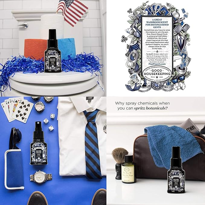 Poo-Pourri Original Citrus Lavender Vanilla and Royal Flush 1.4 Ounce Bottles