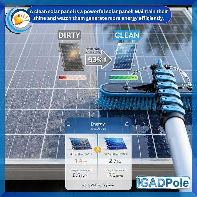IGADPole 24 FT Washing Kit: Water-fed Brush with Soap Dispenser Cobweb Dusters with 6-Stage Telescoping Pole 5-24ft Pole/Window and Dusting Cleaning Kit