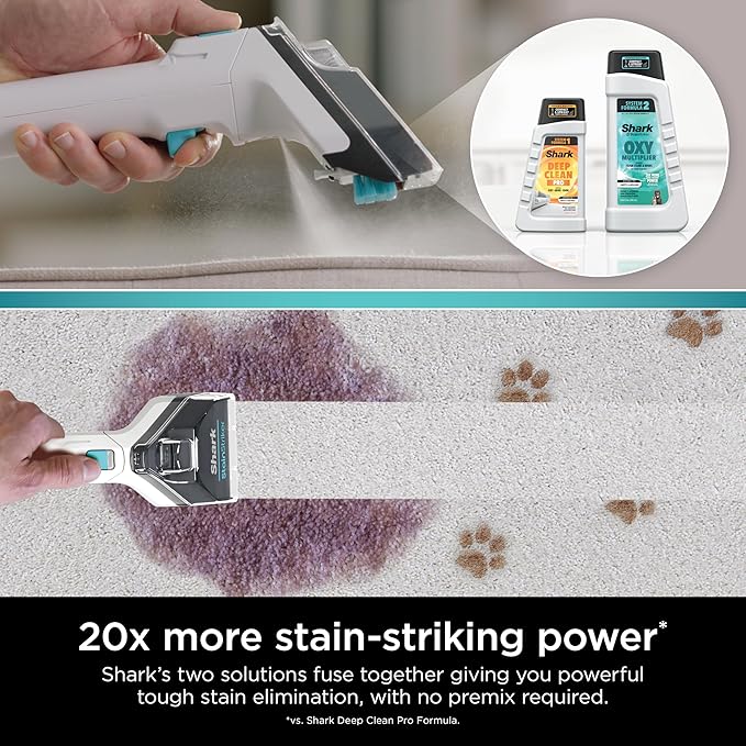 Shark StainStriker Cleaning Solution Bundle for Portable Cleaners Carpet and Area Rug Formula Instantly Eliminates Odors Includes 32 oz OXY Multiplier and 16 oz Deep Clean Solution PXCMBUNDLE