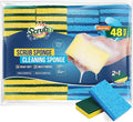 SCRUBIT 48 Pack Kitchen Sponges Dish Sponge for Washing Dishes Kitchen &amp Bathroom – Blue &amp Yellow Dishwashing Sponges Along with A Thought Scrubber – Bulk Cleaning sponges Kitchen (Blue Yell