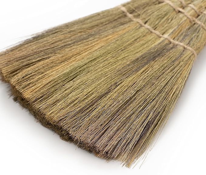 Vietnamese Straw Soft Black Broom for Cleaning with Long Handle Broom- Broom Decorative 9.45'' Width 45.28 Length