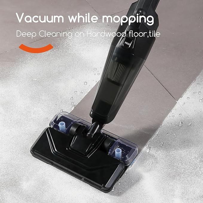 Stick Vacuum Cleaner with 3 Mop Pads Electirc Mop 600W 18kpa Powerful Suction Corded Upright Vacuum Lightweight Electric mop for Tile Hardwood FloorMarble Cleaning