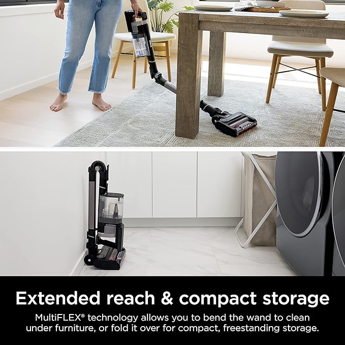 Shark IZ862H Stratos Cordless Vacuum with Clean Sense IQ and Odor Neutralizer DuoClean PowerFins HairPro Lightweight Powerful Vacuum Up to 60 Minute Runtime Ash Purple (Renewed)
