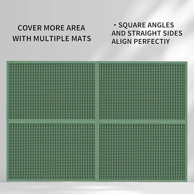 WAFT YEARN 18inX12in Bar Mat Dish Drying Mat Cocktail Service Spill Mats Bartending Countertop Kitchen Coffee Bar Silicone Non Slip Durable Flexible Absorbent Spill Resistant Rubber Heavy Duty Green
