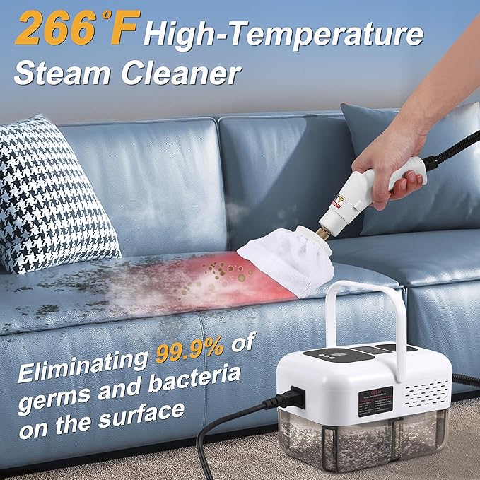 ALILYY Steam Cleaner 2500W Handheld Steam Cleaner for HomeSteamer for Cleaning with 42oz Water Tank6 Cleaning Attachments for Cleaning Stubborn StainsGreaseFloorsCouches &amp Cars