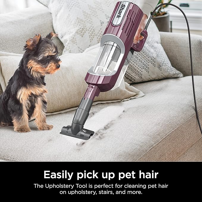 Shark HZ702 Ultralight PetPro Corded Stick Vacuum with PowerFins HairPro Odor Neutralizer Technology Crevice &amp Upholstery Tool Precision Duster Wine Purple (Renewed)